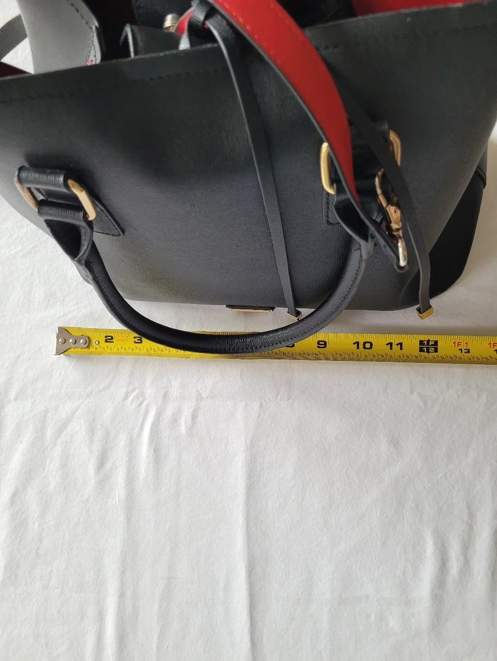 ALDO Classic Black Tote with Red Interior - Structured Women's Handbag